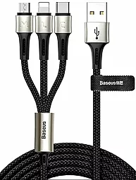 USB Кабель Baseus Caring touch 3.5A 3-in-1 USB to Type-C/Lightning/micro USB cable black (CAMLT-GH01)