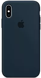 Чехол Silicone Case Full для Apple iPhone X, iPhone XS Green Black