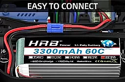 Аккумулятор HRB Lipo 3300mAh 22.2V 60C (HR-3300MAH-6S-60C) - миниатюра 3