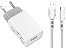 Мережевий зарядний пристрій ColorWay Auto ID 2a home charger + USB-C cable white (CW-CHS012-WT/CBUC029-WH)