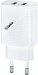 Сетевое зарядное устройство Gelius GP-HC011 Pro Vogue 2.4a 2xUSB-A ports charger + Lightning cable white - миниатюра 2