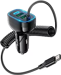 Автомобільний зарядний пристрій Hoco NZ11A 30w PD 2xUSB-A/USB-C ports car charger + USB-C cable black