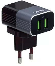 Мережевий зарядний пристрій LDNio A2206Q 2.4a 2xUSB-A ports charger + micro USB cable silver