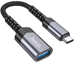 OTG-перехідник Hoco UA24 M-F USB Type-C -> USB-A 3.0 Metal Gray