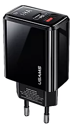 Мережевий зарядний пристрій з швидкою зарядкою Usams US-CC133 T40 U+C QC3.0/PD 20W Black