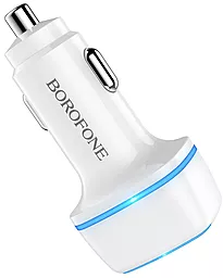 Автомобильное зарядное устройство Borofone BZ14 Max 2.4a 2xUSB-A ports car charger white