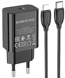 Сетевое зарядное устройство Borofone BA65A 20w PD USB-C home charger + USB-C to Lightning cable black