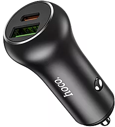 Автомобільний зарядний пристрій з швидкою зарядкою Hoco Z38 38w PD USB-C/USB-A ports car charger black