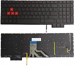 Клавиатура для ноутбука HP Omen 15-CE с красной подсветкой Black