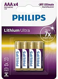 Батарейки Philips AAA (FR03) Lithium Ultra 4шт (FR03LB4A/10) 1.5 V