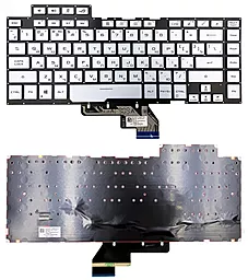 Клавиатура для ноутбука Asus ROG Zephyrus M GU502GV, S GX502GV GX502GW подсветка RGB без рамки Original Silver