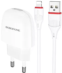 Мережевий зарядний пристрій Borofone BA49A Vast power 2.1a home charger + Lightning cable white