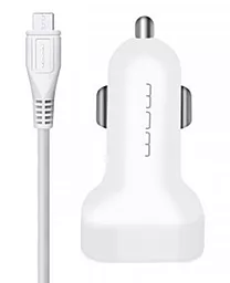 Автомобильное зарядное устройство WUW T22 2.1a 2USB-A сar charger + micro USB cable white