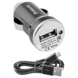Автомобильное зарядное устройство Defender 1a car charger + micro USB cable silver (UCC-11)