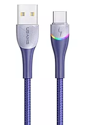Кабель USB Usams U77 15w 3a 1.2m USB Type-C cable blue (SJ542USB02)