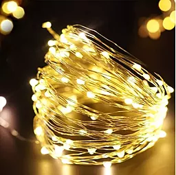 Гірлянда Роса Нитка (200 LED USB) 15 метрів Теплий білий - фото Гірлянда Роса Нитка (200 LED USB) 15 метрів Теплий білий