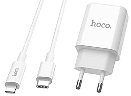 Сетевое зарядное устройство с быстрой зарядкой Hoco C71A 18w PD USB-C home charger + USB-C to Lightning cable white