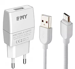 Сетевое зарядное устройство EMY MY-A101 1a home charger + micro USB cable white (YT-KMY-A101-M)