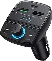 Автомобільний зарядний пристрій з FM трансмітером Ugreen D229 38w PD 2xUSB-A/USB-C ports car charger black (80910)
