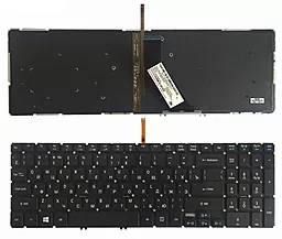 Клавиатура для ноутбука Acer AS V5-552 V5-573 series без рамки подсветка клавиш черная