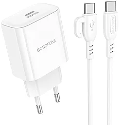 Сетевое зарядное устройство Borofone BA81A 20w PD USB-C home charger + USB-C to USB-C cable black