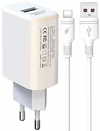 Сетевое зарядное устройство XO L85D 18w QC3.0 home charger + USB-C cable white