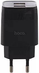 Сетевое зарядное устройство Hoco C73A 2.4a 2xUSB-A ports charger + micro USB cable black