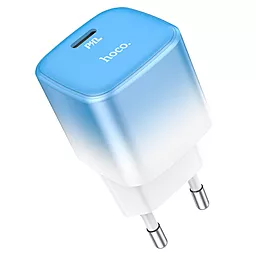 Сетевое зарядное устройство Hoco C101A 20w PD USB-C fast charger Ice blue