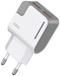 Мережевий зарядний пристрій iKaku 2.4a 2xUSB-A ports home charger white (KSC-489 PUYAO)