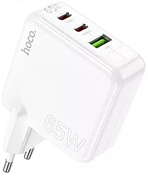 Сетевое зарядное устройство Hoco C115A 65w GaN PD 2xUSB-C/USB-A ports fast charger white - фото Сетевое зарядное устройство Hoco C115A 65w GaN PD 2xUSB-C/USB-A ports fast charger white