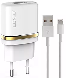 Сетевое зарядное устройство LDNio DL-AC50 1a home charger + Lightning cable white