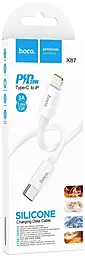 Кабель USB PD Hoco X87 Magic Silicone 20W USB Type-C - Lightning Cable White - миниатюра 5