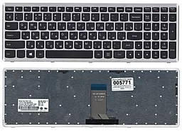 Клавіатура для ноутбуку Lenovo IdeaPad U510 Z710 frame silver