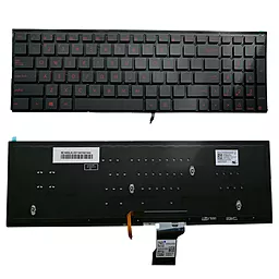 Клавиатура для ноутбука Asus G501 N501 без рамки подсветка клавиш черная