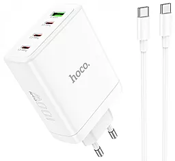 Сетевое зарядное устройство Hoco N31 100w GaN PD 3xUSB-C/USB-A ports fast charger + USB-C to USB-C cable white