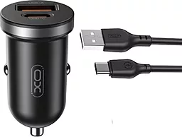 Автомобильное зарядное устройство XO CC56 30w PD USB-C/USB-A ports car charger + USB-C cable black