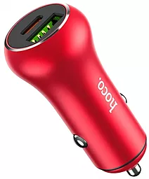 Автомобільний зарядний пристрій з швидкою зарядкою Hoco Z38 38w PD USB-C/USB-A ports car charger red