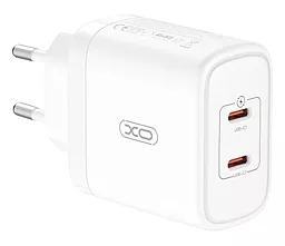 Мережевий зарядний пристрій XO CE08 50w PD 2xUSB-C ports fast charger white