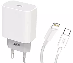 Мережевий зарядний пристрій XO L80 2a USB-C home charger + USB-C to Lightning cable white