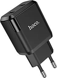Сетевое зарядное устройство Hoco N7 2.1a 2xUSB-A ports charger + micro USB cable black - миниатюра 5