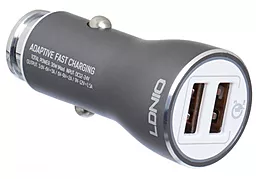 Автомобильное зарядное устройство LDNio C407Q 36w QC3.0 2xUSB-A ports car charger + USB-C cable silver