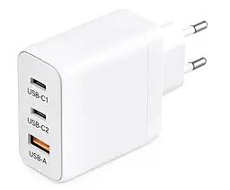 Сетевое зарядное устройство с быстрой зарядкой 4U 65W 2xUSB-C/USB-A ports fast charger white (YD-65DUC2U1) - фото Сетевое зарядное устройство с быстрой зарядкой 4U 65W 2xUSB-C/USB-A ports fast charger white (YD-65DUC2U1)