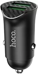 Автомобильное зарядное устройство с быстрой зарядкой Hoco Z39 18w QC3.0 2xUSB-A ports car charger black