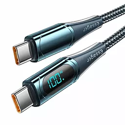 USB PD Кабель Essager LED Digital Display 100w 5a USB Type-C - Type-C cable blue (ES-XCTT1-YD03) - мініатюра 2