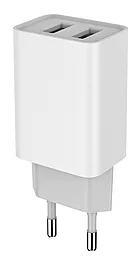 Сетевое зарядное устройство ColorWay Auto ID 2.1a 2xUSB-A ports charger white (CW-CHS015-WT)