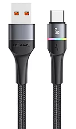 Кабель USB Usams U76 66w 6a 1.2m USB Type-C cable black (SJ536USB01)