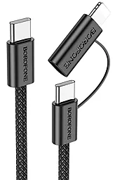 Кабель USB PD Borofone BX104 60w 3a 2-in-1 USB Type-C to Type-C/Lightning cable black