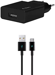 Мережевий зарядний пристрій Ttec SmartCharger 10.5W 2.1A USB-A + USB - C Cable Black (2SCS20CS) - мініатюра 3