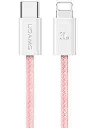 Кабель USB PD Usams U86 30w 3a 1.2m USB Type-C - Lightning cable pink (US-SJ657)