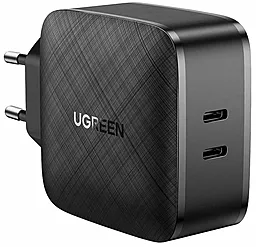 Сетевое зарядное устройство Ugreen CD216 66w PD 2xUSB-C ports fast charger black (70867)